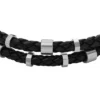 Bronson Leather Essentials Pulsera de cuero negro