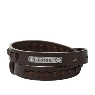 Bronson Vintage Casual Pulsera de cuero marrón doble vuelta