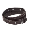 Bronson Vintage Casual Pulsera de cuero marrón doble vuelta