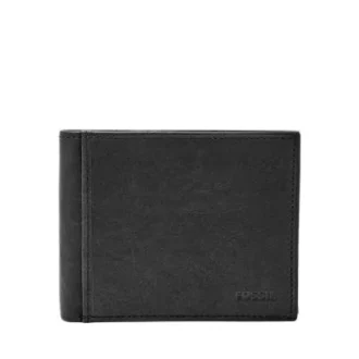 Cartera Ingram de cuero RFID con doble pliegue y solapa para el DNI