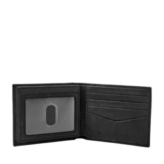 Cartera Ingram de cuero RFID con doble pliegue y solapa para el DNI