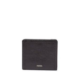 Cartera pequeña de doble pliegue RFID de cuero Logan