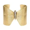 Colección Butterfly Pulsera tipo brazalete de acero inoxidable dorado