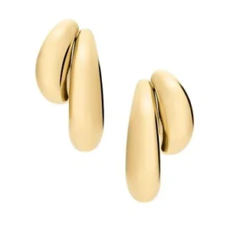 Colección Domed Pendientes llamativos de acero inoxidable dorado