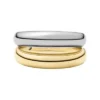 Colección Ellis Domed Anillo apilable de acero inoxidable en dos tonos