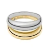 Colección Ellis Domed Anillo apilable de acero inoxidable en dos tonos