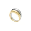 Colección Ellis Domed Anillo apilable de acero inoxidable en dos tonos