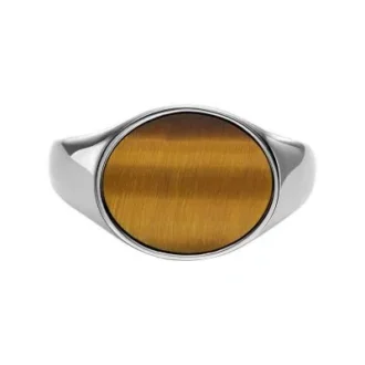 Colección Ellis Signet Anillo con sello de ojo de tigre marrón