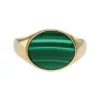 Colección Ellis Signet Anillo de sello con malaquita verde