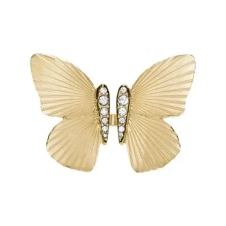 Colección Sutton Butterfly Anillo central focal de acero inoxidable dorado