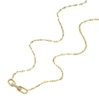Collar con cadena de acero inoxidable dorado Heritage D-Link