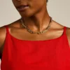 Collar con cadena de acero inoxidable dorado Heritage D-Link Collar con cadena de acero inoxidable dorado Heritage D-Link