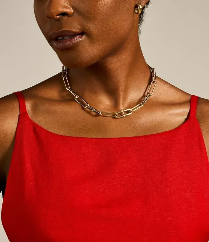 Collar con cadena de acero inoxidable dorado Heritage D-Link Collar con cadena de acero inoxidable dorado Heritage D-Link