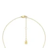 Collar con colgante clásico de nácar y acero inoxidable dorado Merrit