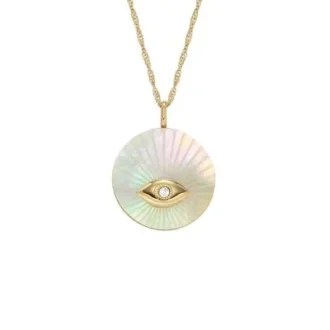 Collar con colgante de acero inoxidable chapado en oro Sutton Evil Eye