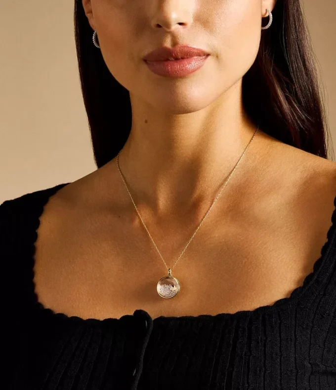 Collar con colgante de acero inoxidable dorado Sutton Yours Truly
