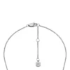 Collar con colgante de acero inoxidable plateado y nácar atemporal de Merrit Collar con colgante de acero inoxidable plateado y nácar atemporal de Merrit
