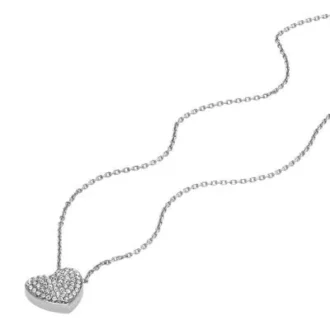 Collar con colgante de acero inoxidable Sutton Glitz Heart