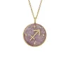 Collar con colgante de amatista púrpura y acero inoxidable dorado del zodiaco Sagitario Sutton Collar con colgante de amatista púrpura y acero inoxidable dorado del zodiaco Sagitario Sutton