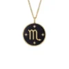 Collar con colgante de arenisca negra y acero inoxidable dorado del zodiaco Escorpio Sutton Collar con colgante de arenisca negra y acero inoxidable dorado del zodiaco Escorpio Sutton