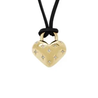 Collar con colgante de corazón de acero inoxidable dorado Sadie All My Love