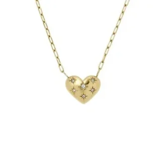 Collar con colgante de corazón de acero inoxidable dorado Sadie All My Love