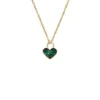 Collar con colgante de corazón de malaquita reconstituida Sutton Modern Meadows