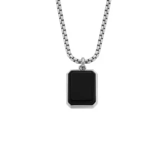 Collar con colgante de ágata negra Carraway All Stacked Up