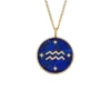 Collar con colgante de lapislázuli azul y acero inoxidable dorado del signo zodiacal Acuario Sutton Collar con colgante de lapislázuli azul y acero inoxidable dorado del signo zodiacal Acuario Sutton