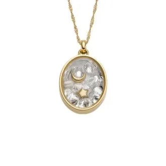 Collar con colgante de luna y estrella de acero inoxidable dorado Sutton Shaky Glitz Collar con colgante de luna y estrella de acero inoxidable dorado Sutton Shaky Glitz