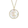 Collar con colgante de madreperla blanca y acero inoxidable dorado Gemini Sutton Zodiac Collar con colgante de madreperla blanca y acero inoxidable dorado Gemini Sutton Zodiac