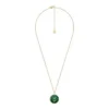 Collar con colgante de malaquita verde y acero inoxidable dorado del signo zodiacal Tauro Sutton Collar con colgante de malaquita verde y acero inoxidable dorado del signo zodiacal Tauro Sutton