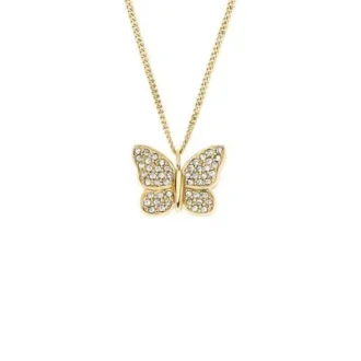 Collar con colgante de mariposa pavé Sutton en acero inoxidable dorado Collar con colgante de mariposa pavé Sutton en acero inoxidable dorado