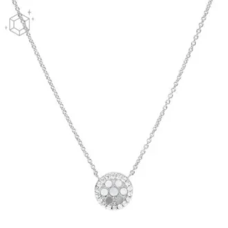 Collar con colgante de plata de ley y nácar