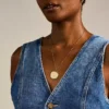 Collar con colgante Ellis de acero inoxidable dorado