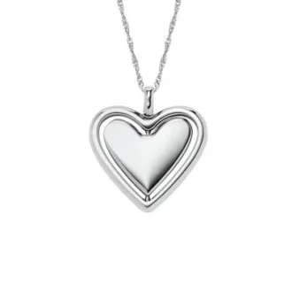 Collar con colgante giratorio de acero inoxidable Sutton Legacy Heart