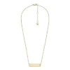 Collar con placa de identificación Sadie en acero inoxidable dorado