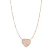 Collar de acero inoxidable en tono oro rosa con corazón mosaico
