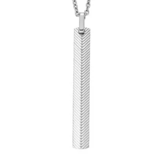 Collar de cadena de acero inoxidable con textura lineal Harlow