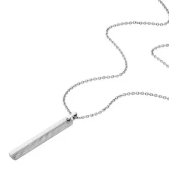 Collar de cadena de acero inoxidable con textura lineal Harlow