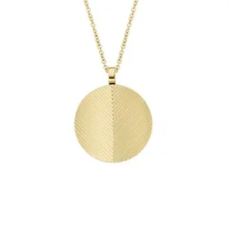 Collar de cadena de acero inoxidable dorado con textura lineal Harlow
