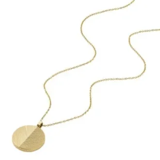 Collar de cadena de acero inoxidable dorado con textura lineal Harlow