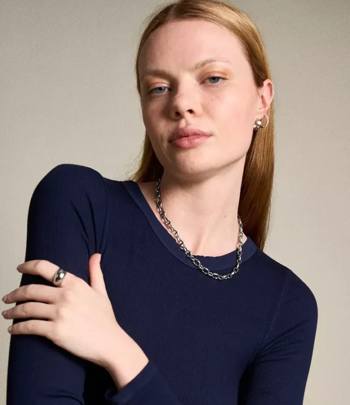 Collar de cadena de acero inoxidable Heritage D-Link Collar de cadena de acero inoxidable Heritage D-Link