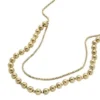 Collar de cuentas de acero inoxidable dorado apiladas Collar de cuentas de acero inoxidable dorado apiladas