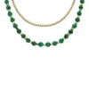 Collar de cuentas de malaquita verde reconstituida All Stacked Up