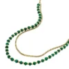 Collar de cuentas de malaquita verde reconstituida All Stacked Up