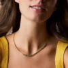 Collar de tenis con eslabones en forma de corazón de latón dorado Sutton Love-All