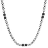 Collar Ellis de mármol negro y cuentas de acero inoxidable