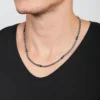 Collar Ellis de mármol negro y cuentas de acero inoxidable