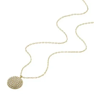 Collar Ellis Glitz Disc de acero inoxidable dorado Collar Ellis Glitz Disc de acero inoxidable dorado